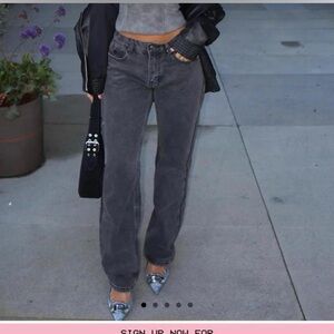 White Fox Boutique Charcoal Straight Leg Jeans